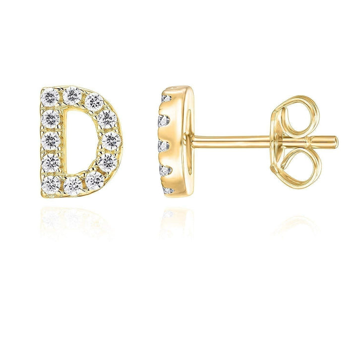 Mikhaela | Letter Earrings 18k Gold